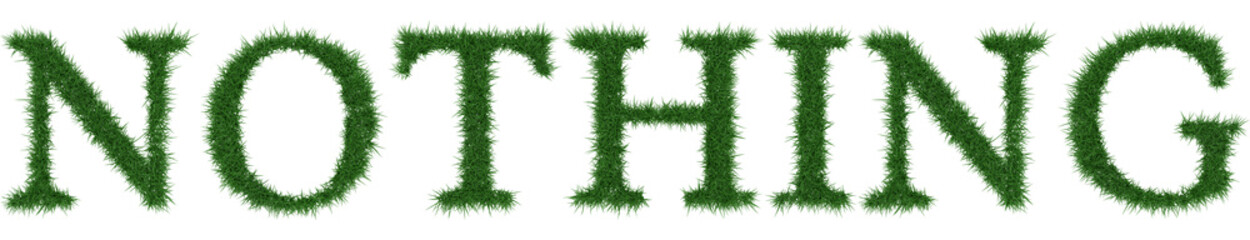 Fototapete - Nothing - 3D rendering fresh Grass letters isolated on whhite background.