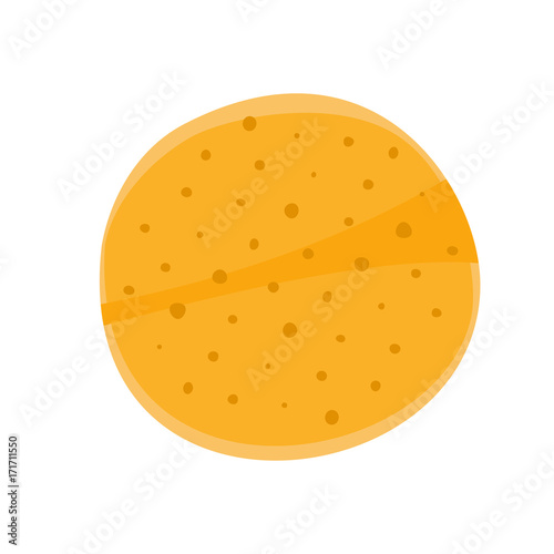Fotografía Flat colorful mexican tortilla icon, vector chip symbol, pancake