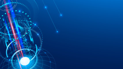 Fototapete - Aerospace communications abstract background. VECTOR