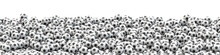Soccer Balls Panorama / 3D Illustration Of Panoramic View Of Hundreds Of Soccer Balls