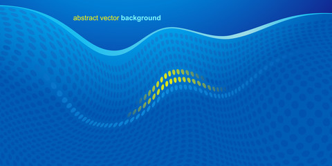 Aufkleber - Waves and dots on a light blue background with a yellow accent. Modern vector design.