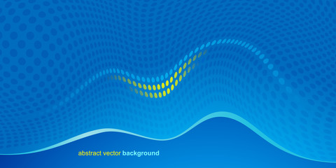 Aufkleber - Waves and dots on a light blue background with a yellow accent. Modern vector design.