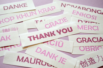 Canvas Print - THANK YOU Card with translations