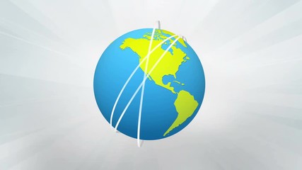 Wall Mural - world globe with rotating stripes