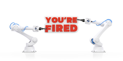 Aufkleber - You're Fired. 3d rendering graphic composition on the subject of 