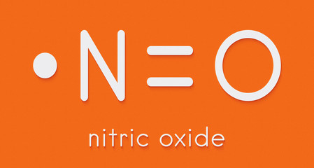 Poster - Nitric oxide (NO) free radical and signaling molecule. Skeletal formula.