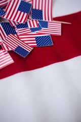 High angle view of national flags