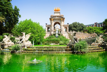 Canvas Print - Park de la Ciutadella of Barcelona, Spain, toned