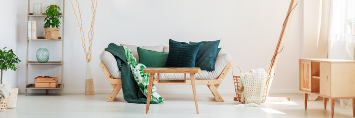 Wall Mural - Sofa with greenish pillows