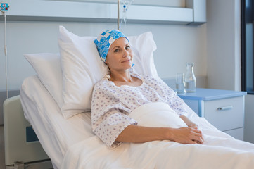 Cancer woman in hospital