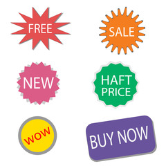 Aufkleber - set of sale stickers and labels. colorful shopping banners. collection of color sale labers.