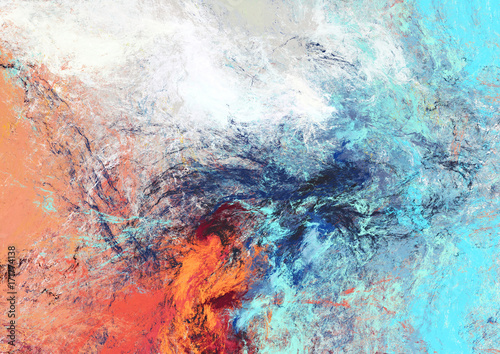Bright artistic splashes. Abstract beautiful color painting texture. Modern f...