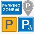 Car parking vector icon set. Parking Area Vector illustration.