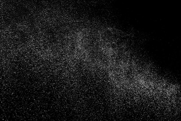 dust explosion on a black background for graphic resources.