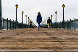 Fototapeta  - girl on the pier