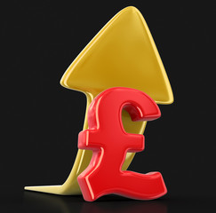 Poster - Pound sign with arrow up. Image with clipping path
