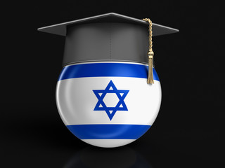 Poster - Graduation cap and Israeli flag. Image with clipping path