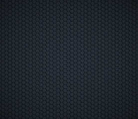 Poster - Dark gray technology hexagon honeycomb background