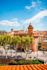 Sticker - Vue sur la ville de Perpignan depuis une terrasse