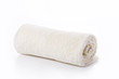 White towel roll on white background