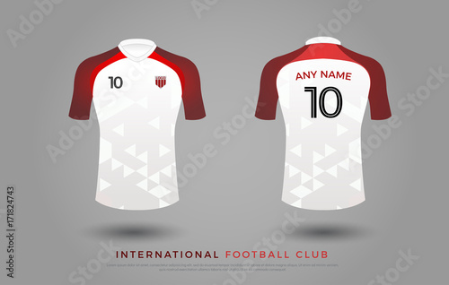 red and white football jersey