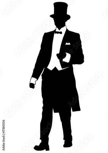 man in top hat silhouette