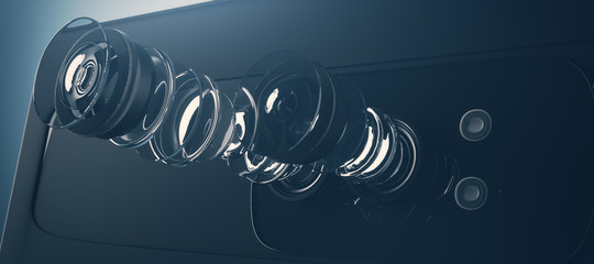 Poster - Disassembled smartphone camera, modern concept