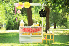 Wooden Lemonade Stand In Park