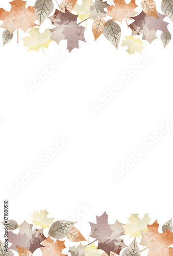 Muted Watercolor Fall Autumn Leaves Background 1 Buy This Stock