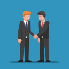 Poster - Businessmen shaking hands together.