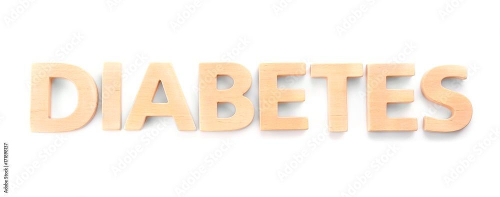 Word Diabetes on white background