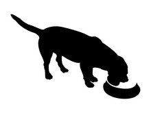 Simple Black Beagle Dog Silhouette