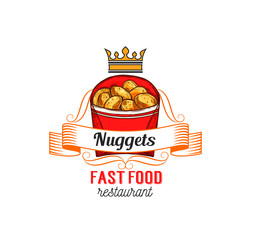 Sticker - Fast food restaurant label with chicken nuggets