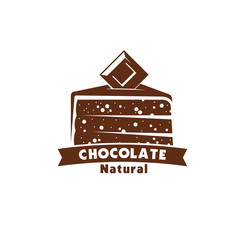 Sticker - Chocolate cake or cocoa sweet dessert icon design