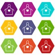 © ylivdesign - Welding apron icon set color hexahedron