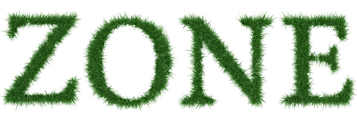 Fototapete - Zone - 3D rendering fresh Grass letters isolated on whhite background.