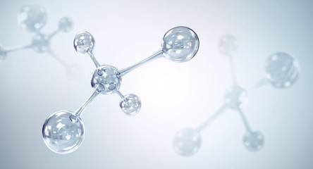 Wall Mural - molecule or atom, abstract atom or molecule structure for science or medical background