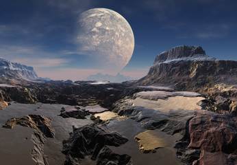 Wall Mural - 3d rendering of a fantasy alien planet - 3d illustration