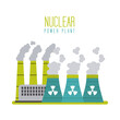 nuclear power plant energy station generation vector illustration