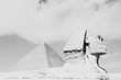 The Great Sphinx & Khufu Pyramid - Cairo (Texturized Canvas)