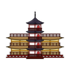 Canvas Print - pagoda building japan related icon image vector illustration design