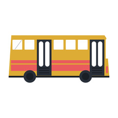 Sticker - bus sideview  icon image vector illustration design 