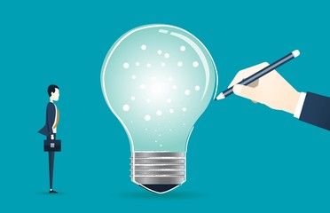 Poster - flat design concept for  creative business thinking and business  assignment idea