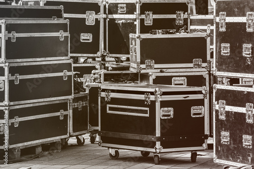 Fotomural Stage equipment boxes for outdoor summer concert