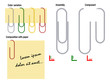 Set of component of paper clip. There are 2 components  front and back.  Easy to use for clip the paper, as show
