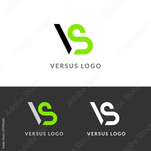Versus Letters Logo Flat Competition Concept Design Emblem