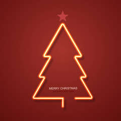Wall Mural - vector modern neon christmas tree background.