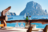 Fototapeta  - Outdoors restaurant. Ibiza Island, Balearic Islands. Spain