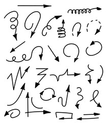Poster - Hand drawn arrows set isolated on white.