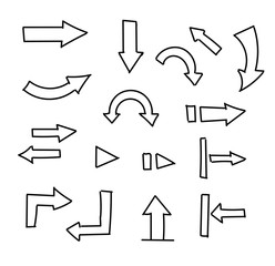 Poster - Hand drawn arrows set isolated on white.